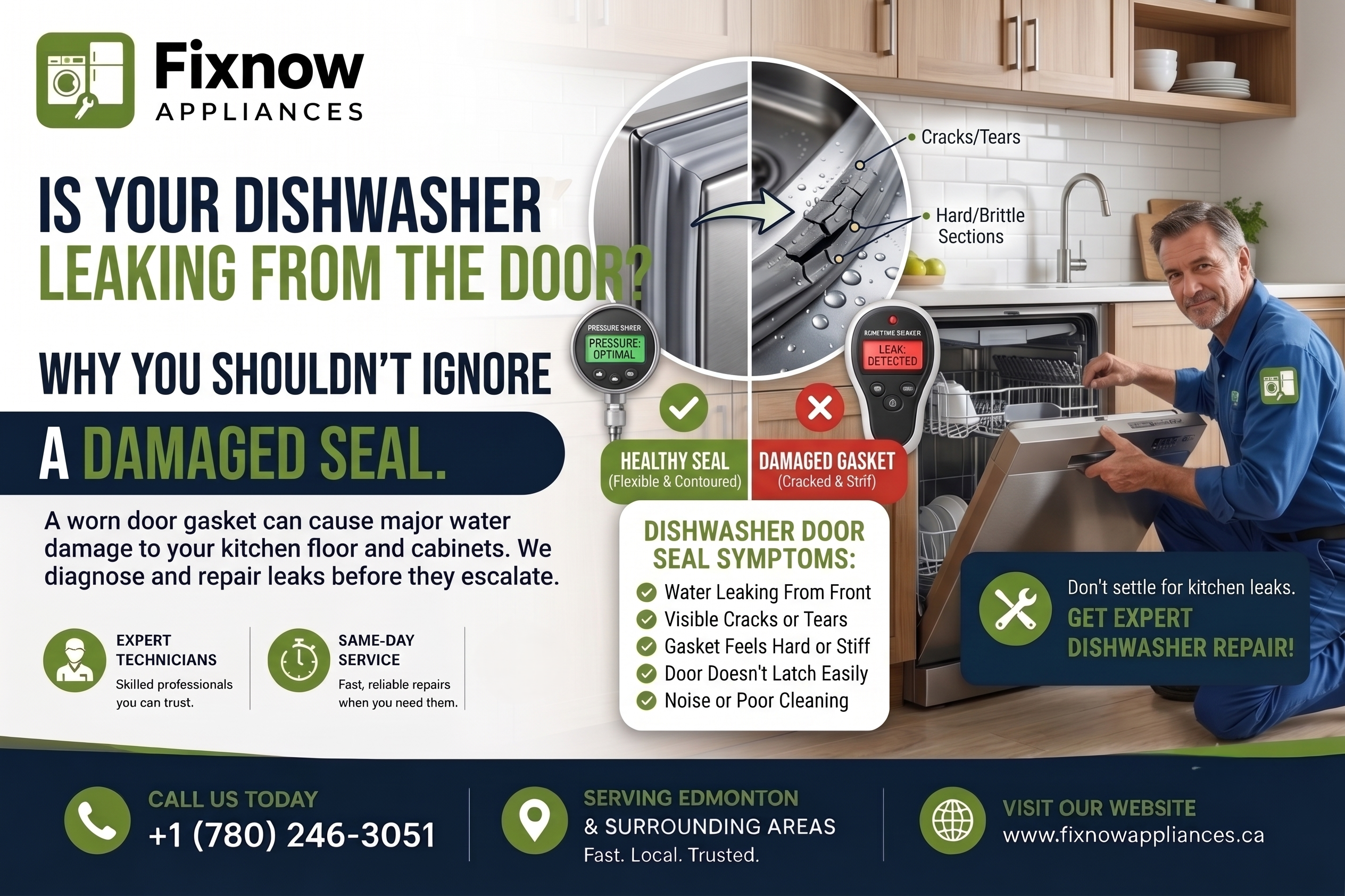 Dishwasher Door Seal Worn Out? Signs You Shouldn't Ignore | FixNow Appliances